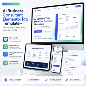 AI Business Consultant Elementor Pro Template – Premium AI Consulting Website JSON